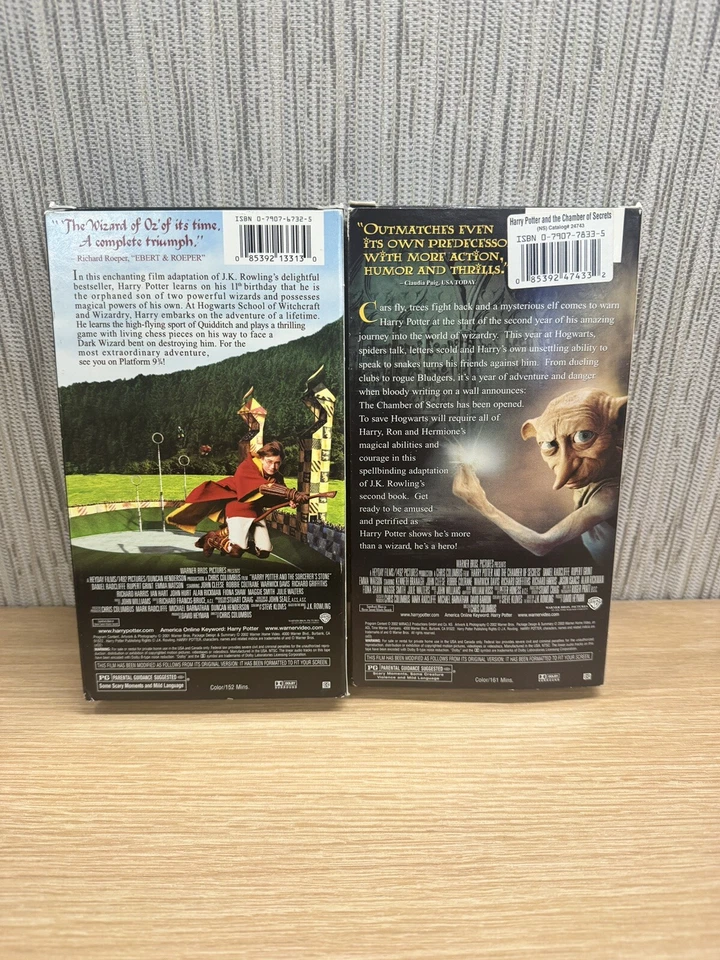 Harry Potter and the 2 VHS Lot Sorcerer's Stone & Chamber of Secrets Vintage Foto 2 de 4