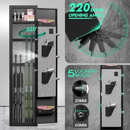 4-5 Biometric Fingerprint Gun Safe, Rifle Gun Safe for Home Rifle and Shotguns - Picture 2 of 5