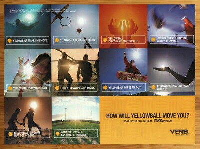 2004 Verb Vintage Print Ad/Poster Yellowball Skateboard Snowboard 00s Teen Art
