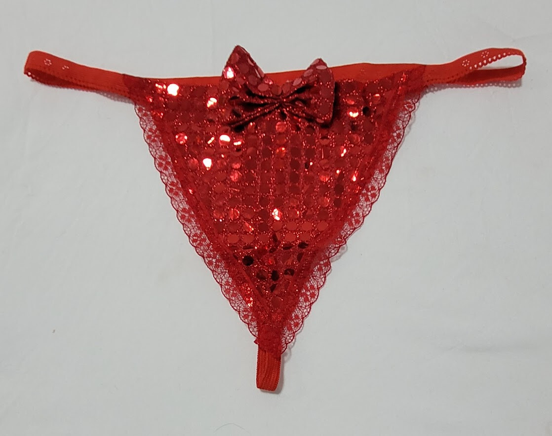 Tanga roja NUEVA de la suerte lentejuelas