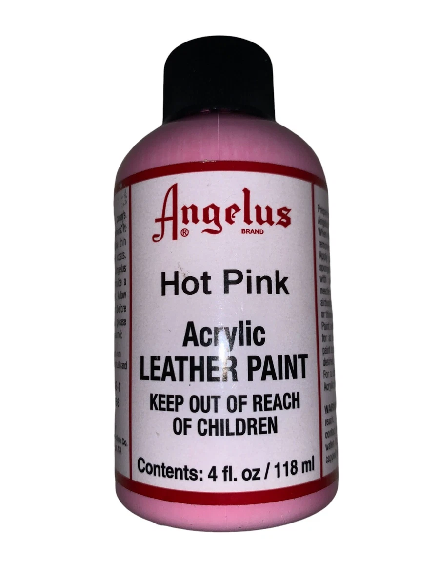 Angelus Brand Acrylic Leather Paint Waterproof - 4 fl.oz Hot Pink