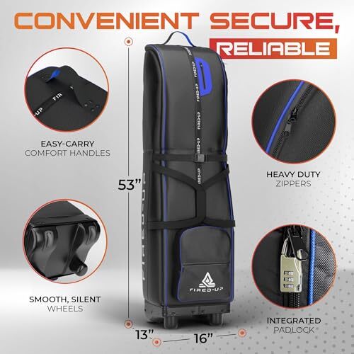 Golf Travel Bag for Airlines with Wheels 1680D Soft Sided Golf Travel