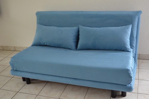 Ligne Roset Multy 3 Schlafsofa in Microfaser Babyblau - TOP ! - Bild 2 von 13