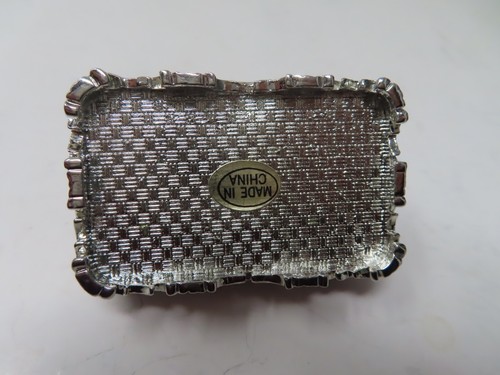 Red Hat Society 1.5"x 2.5" Enamel Silver Tone Metal Hinged Trinket Box - Picture 3 of 3