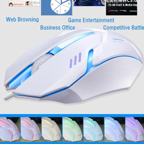 Gaming Mouse 7-Colors LED Backlight Ergonomics USB Wired Gamer *1 Mouse N0N7 - Picture 3 of 11