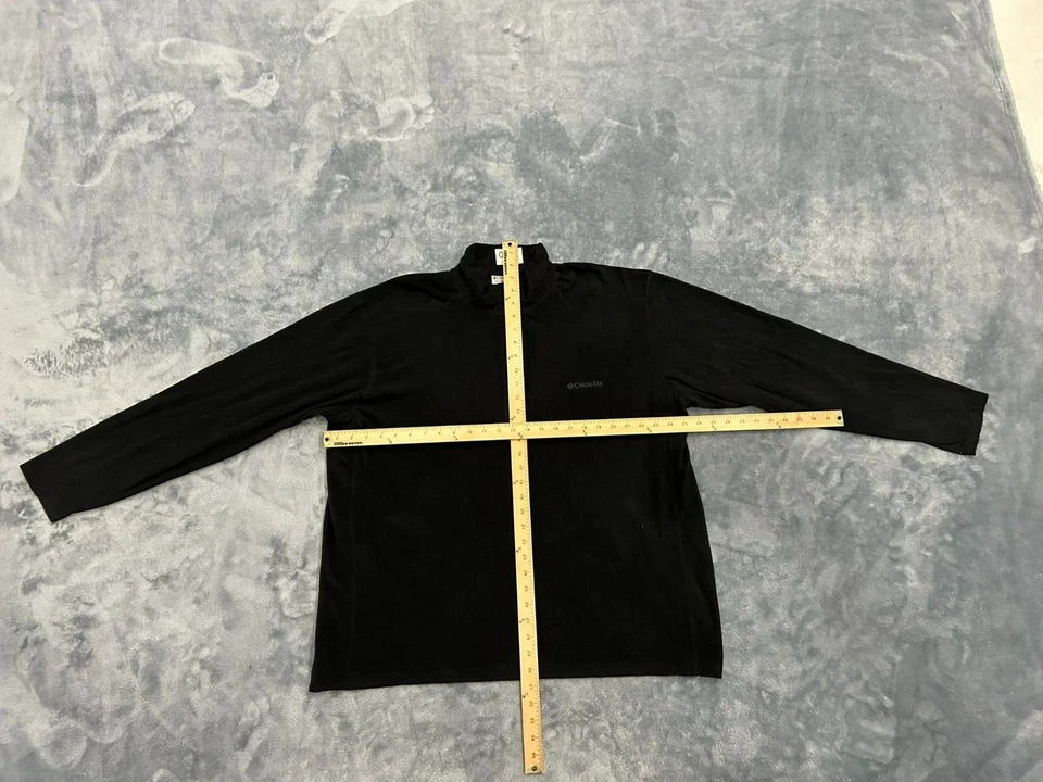 COLUMBIA MENS SWEATER 2 EXTRA LARGE BLACK FLEECE MOCK NECK 1/4 ZIP FLEECE - Изображение 4 из 4