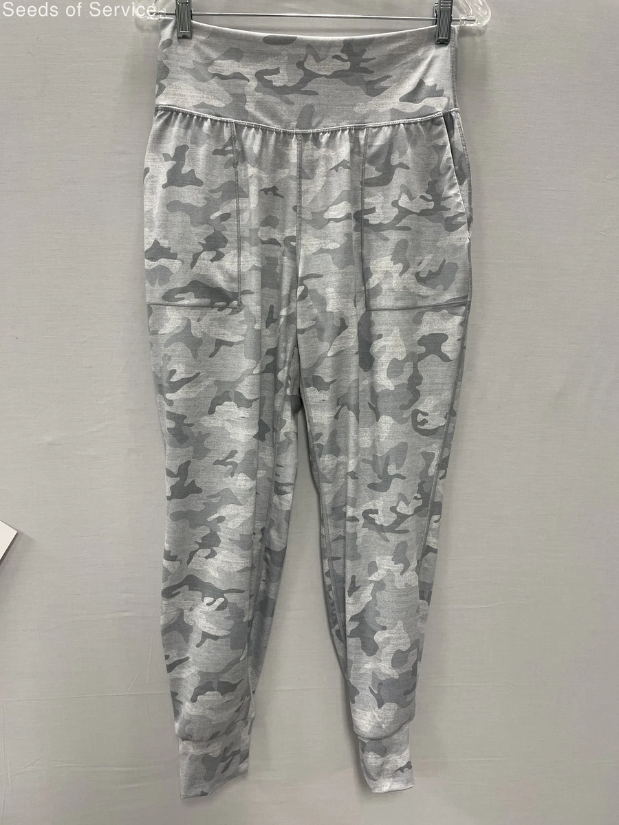 Gap Fit Eclipse Gray Camo Pull On Large Slash Pockets Ankle Pants Womens S