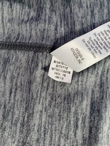 ATHLETA Athletic Shirt Top Asymmetrical Gray Size XS Mesh Back Slit Sides #54023 - Picture 4 of 11