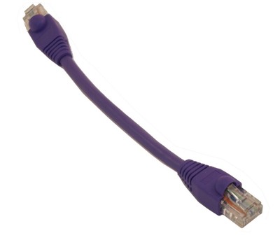 6inch Cat5E Ethernet RJ45 Patch Cable  Stranded  Snagless Booted  PURPLE