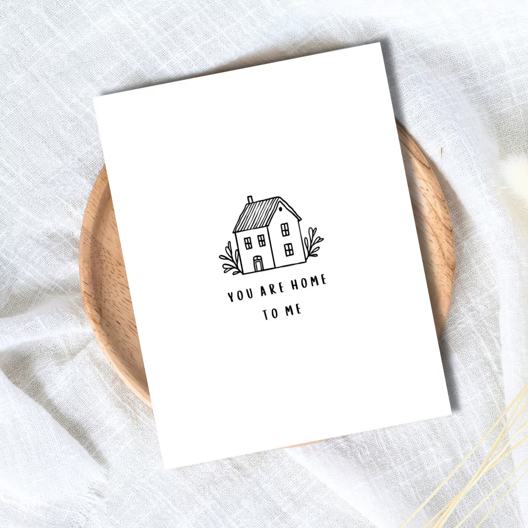 You're My Home Cute Birthday Anniversary Card Love Wife Husband Boyfriend Girl