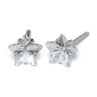 STUDEX Medizinische Ohrstecker Stern Ø5mm Cubic Zirkonia silber antiallergisch