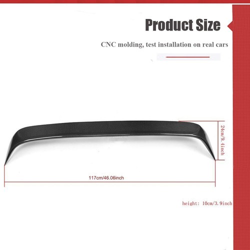 REAL CARBON Rear Roof Spoiler Top Wing Fit for Benz W205 C63 C43 Sedan 15-20 - Picture 11 of 15