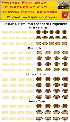 FANTASY PRINTSHOP RC VINYL AUFKLEBER VORGESCHNITTEN HAMILTON STANDARD PROPELLER AUFKLEBER 10 mm - 13 mm FPRC814