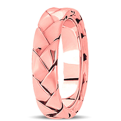 NEW MENS 14k ROSE GOLD BRAIDED WOVEN WEDDING BAND RING 6mm SIZE 10 - Picture 1 of 1