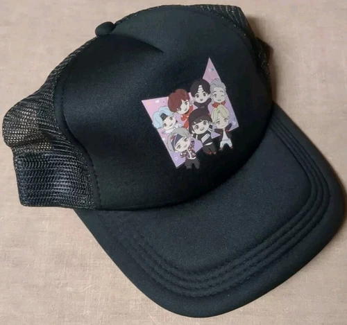 BTS Kpop Snapback Cap black