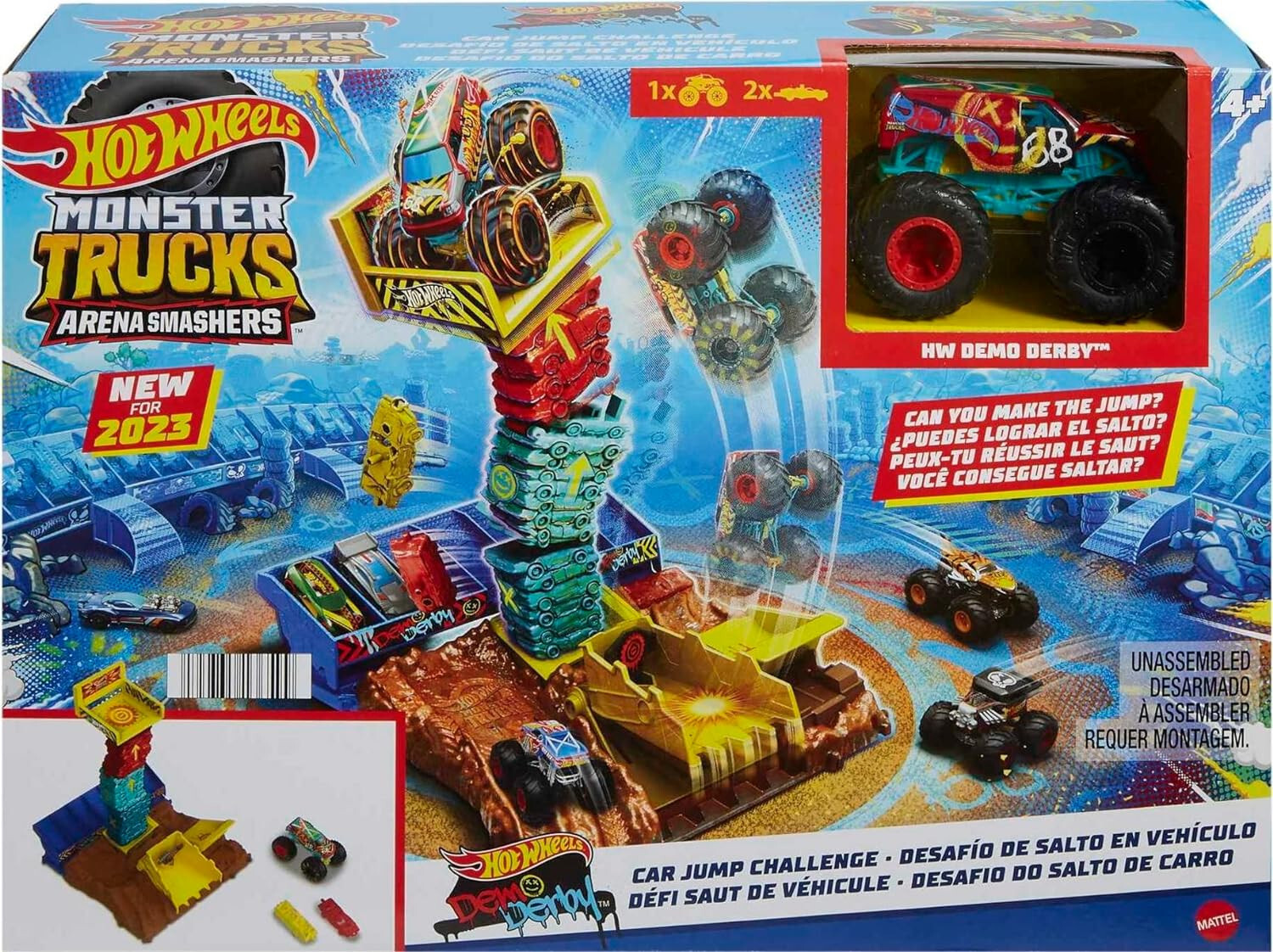MATTEL HOT WHEELS MONSTER TRUCK ARENA CAR JUMP CHALLENGE TRUCKS