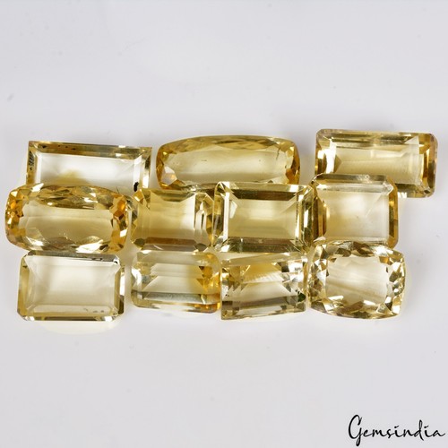 84.10 Cts/11 Pcs Natural Untreated Brazilian Yellow Citrine Mixed Cut Gems Lot - Picture 3 of 6
