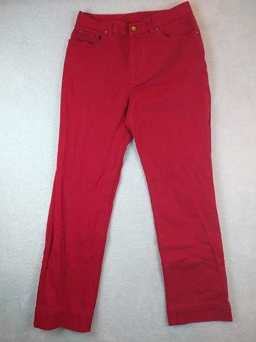Lauren Ralph Lauren Jeans Women's 8 Red Straight Stretch Cropped