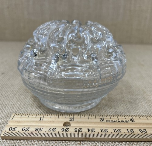 Piccolo vaso / rana floreale vetro trasparente usato - Foto 6 di 7