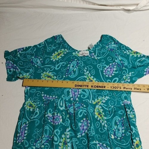 Vintage Diane von Furstenberg Color Authority Teal Paisley Dress 1X/2X Tropical - Picture 6 of 7