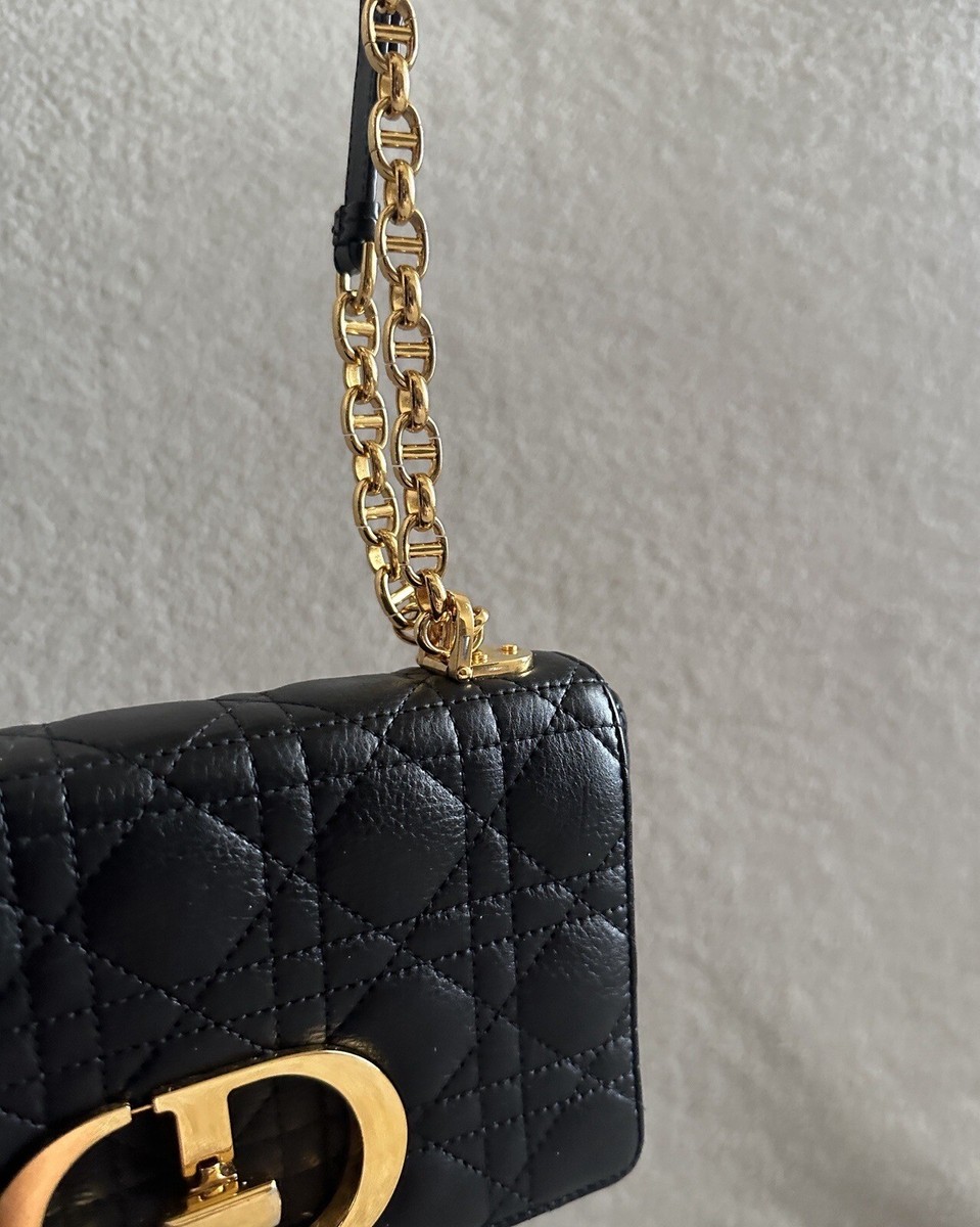 【ヴィンテージ】Rank:S☆Dior Black Gold Caro Small バック Dior Caro Gold Hardware Shoulder Bag Small Black Leather | eBay