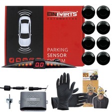 Einparkhilfe 8 Sensoren zum Nachrüsten hinten/vorne Rückfahrwarner PDC - Schwarz
