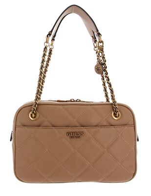 GUESS Abey Top Zip Shoulder Bag Schultertasche Tasche Beige