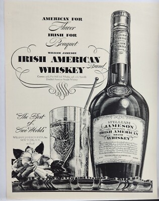 1937 William Jameson Irish American Whiskey Original Print Ad Life Magazine 30s