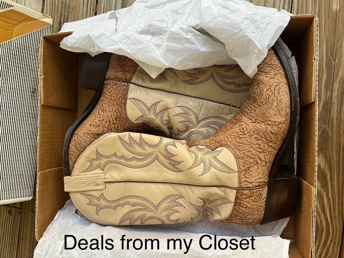 Vintage Dan Post Handcrafted El Paso Sz 9D Tan Exotic Boots Sty