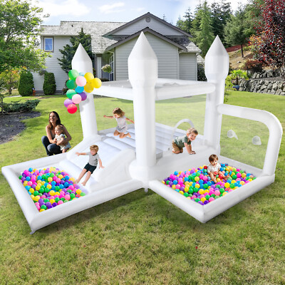 Inflatable Bounce House Bouncy Castle Combo w/Ball Pit & Bouncing Area & Slides