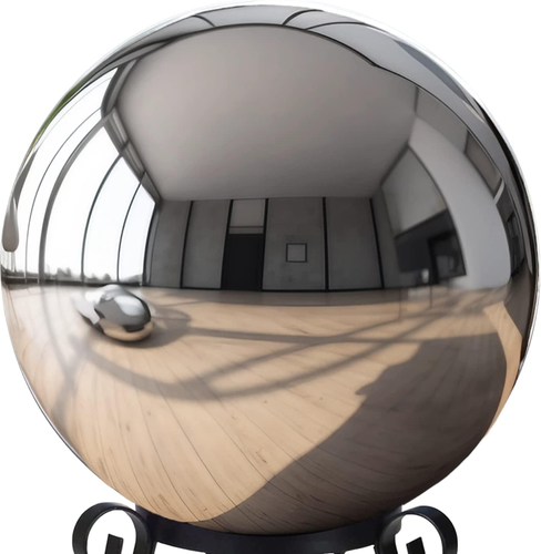 12 Inch Stainless Steel Gazing Globe, Hollow Ball Mirrored Surface Polished Shin