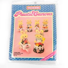 Distlefink Designs Cross Stitch Kit 75518 Bunny Time Easter Egg Cups Vintage USA