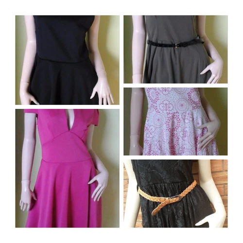 Womens Summer Short Sleeve Wrap Dress Ladies Plain Work Skater Midi Dresses