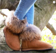 New Cloud Nine Women’s Rocco Sheepskin Boots In Chestnut Brown Size 7 With Box
