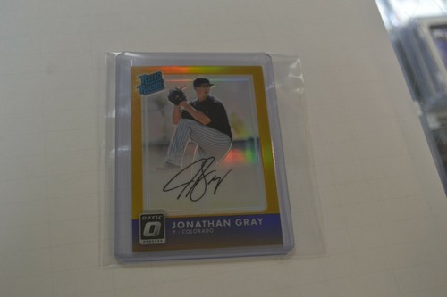 Jonathan Gray RC Auto autograph /5 Gold Refractor Rookie Jon 2016 Donruss Optic - Picture 4 of 4