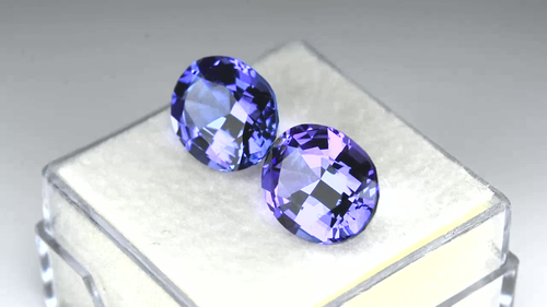 7.12ct FANTÁSTICO MAESTRO CORTE OVALADO NATURAL AAA RICA LAVANDA TANZANITA PAR - Vídeo 1 de 1