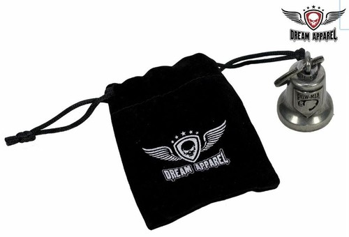 Motorcycle Bell Gun Metal Finish Good Luck Biker Gargoyle Gremlin Metal Ring NEW - Picture 2 of 16