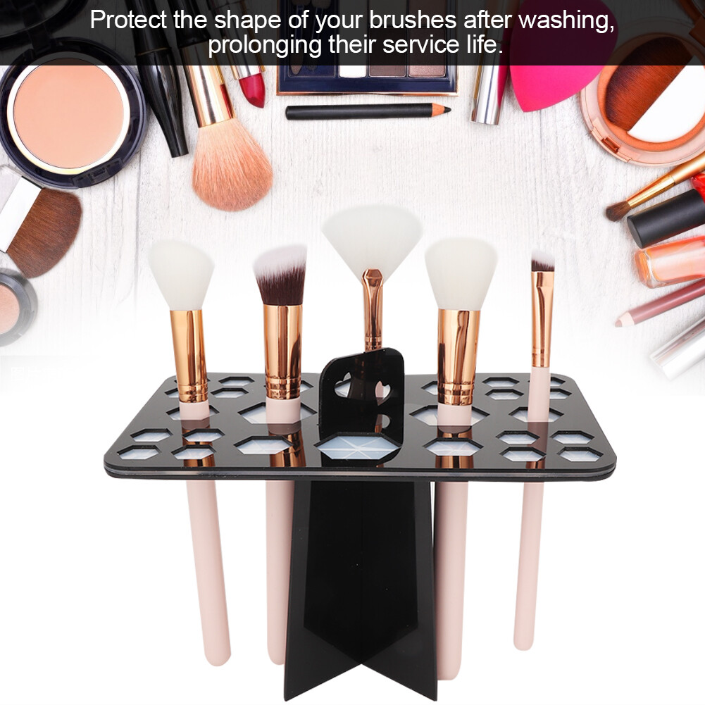Black 26 Hole Makeup Brush Air Drying Brush Holder Cosmetic Brush Drying Rac FS1 - Picture 7 of 12