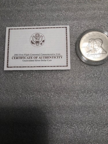 2003 First Flight Silver Dollar UNC Centennial Commemorative Coin - Picture 2 of 12