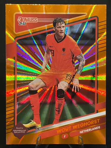 Wout Weghorst 2021-22 Donruss Road to Qatar ORANGE LASER HOLO #131 Países Bajos - Imagen 1 de 2