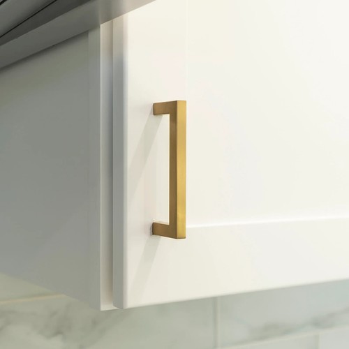 Goldenwarm Brushed Brass Cabinet Handle Drawer Pulls 3", 4", Single Hole Centers - Picture 5 of 6