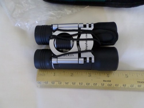 BINOCULARS - POCKET SIZE , BLACK ( 7 DAY SHOP BRAND ) VERY GOOD ALL ROUND - Picture 7 of 8