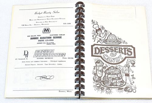 Vtg Order of Eastern Star Cookbook Dundee MI Michigan Recipes Ruth Chapter No 89 - Imagen 2 de 4