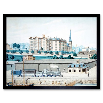 DPC Hudson River Railroad Station Manhattan College Wall Art Print Framed