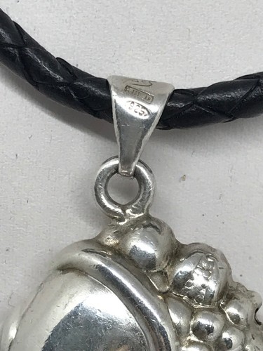 CORNO/CORNUCOPIA PORTAFORTUNA ARGENTO 925, 6 CENTIMETRI COLLARINO NERO E ARGENTO - Foto 10 di 11