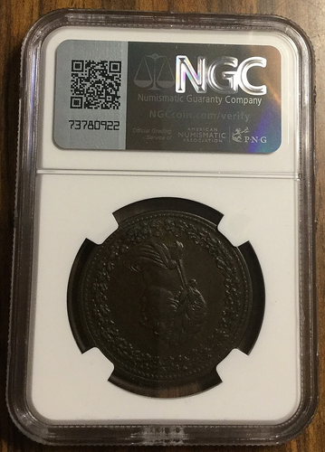 1812 GREAT BRITAIN NON-LOCAL ONE PENNY TOKEN - NGC AU Details Tooled - - Picture 3 of 4
