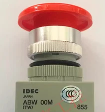 1pcs IDEC Mushroom Head Push Button Switch ABW401R 22mm 1NC