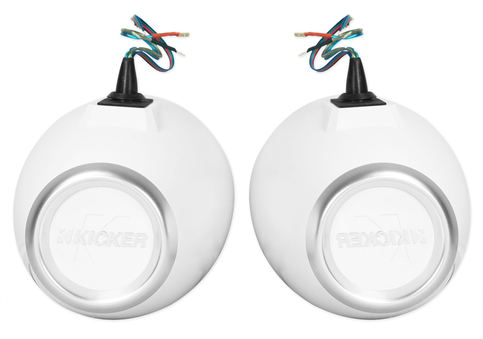 2 KICKER KMFC65 65 195 Вт Белые морские светодиодные колонки для поверхностного монтажа Усилитель Комплект проводов