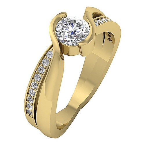 Lab Grown Round Diamond VS F 1.00 Ct Solitaire Anniversary Ring 10K White Gold - Picture 4 of 8
