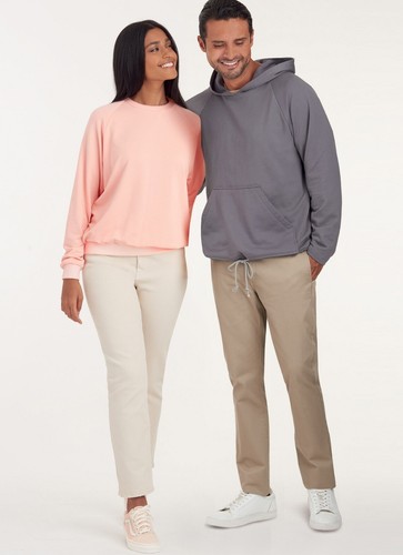 SIMPLICITY 9240 UNISEX RAGLAN PULLOVER SHIRTS Sewing Pattern Sizes XS & XL - Picture 6 of 8